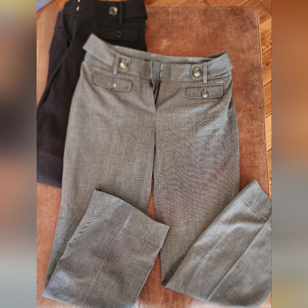 Set Of Two!!! Ann Taylor Petite Gray and Black Curvey Dress Pants